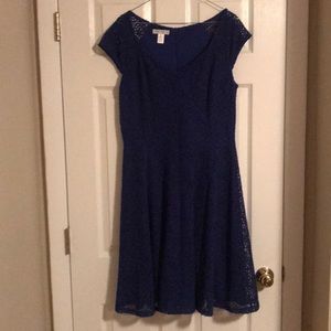 Royal blue fir and flare dress